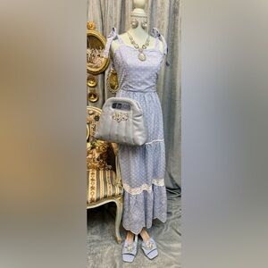 Shabby Chic Blue and White Maxi Dress